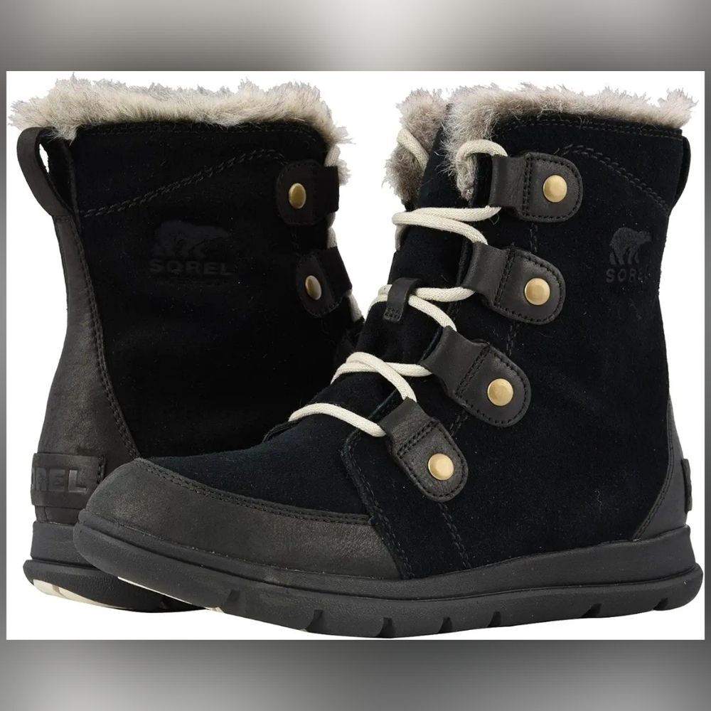 Sorel Womens Explorer Joan Waterproof Leather Faux Fur Lined Boots Size 10